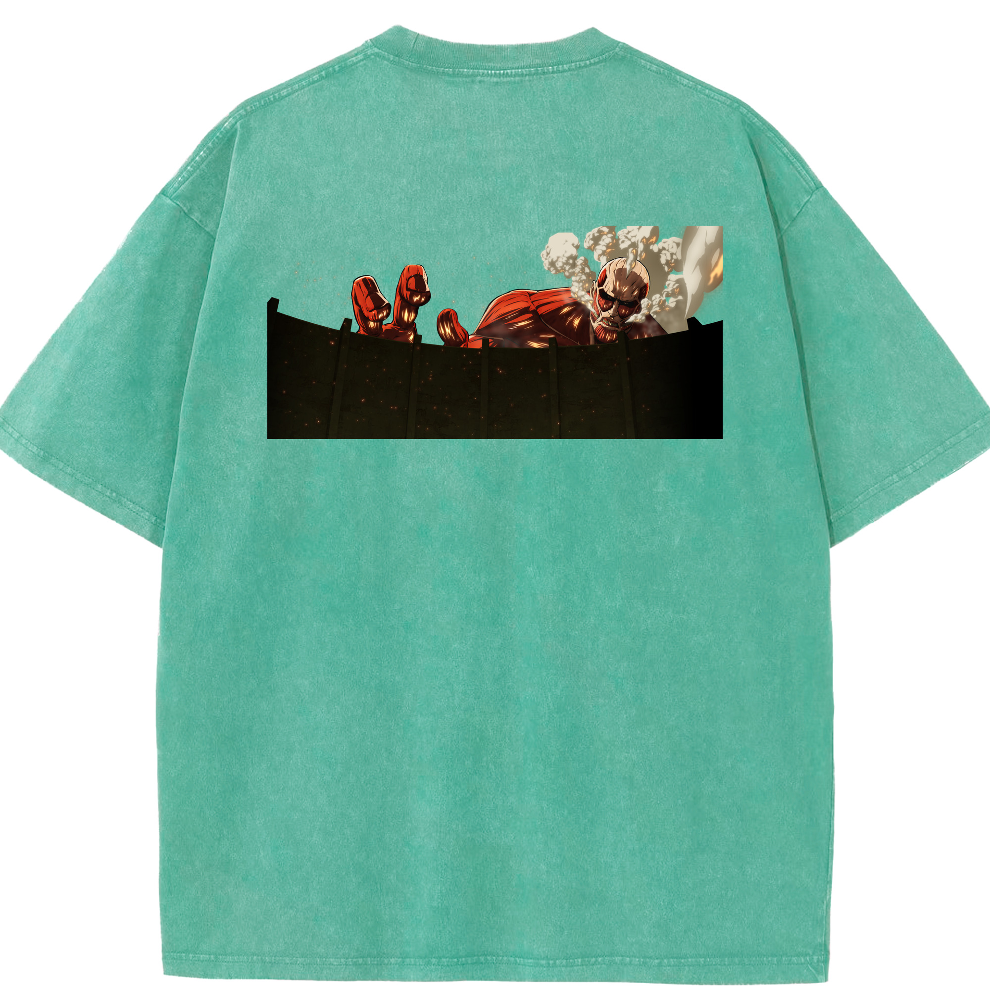 （画像用） 進撃の巨人 Attack on Titan 綿100% ヴィンテージ風 半袖Tシャツ（背面プリント）
